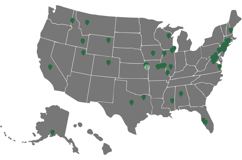 Map of in2itive center locations